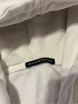 Brandy Melville Cream Hoodie with Hood thumbnail 2