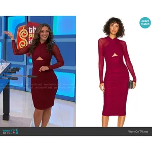 Bardot Aliyah Dress in Burgundy XSmall New Womens Midi Stretch Cocktail thumbnail 9