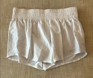Nike Women's White & Tan Athletic Shorts thumbnail 1