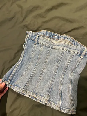 H&M Denim Corset Top thumbnail 2