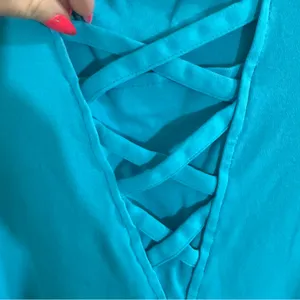New York & Company Blue Sleeveless Cut out Back Dress with pockets Size XL thumbnail 7