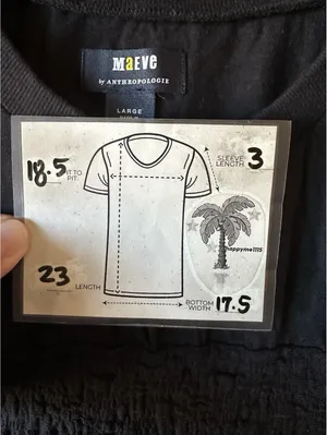 Anthro Maeve Smocked Cap Sleeve Stretch Top Black Women’s Large thumbnail 5