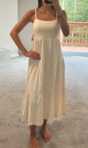Cream Maxi Sundress White Size XS thumbnail 1
