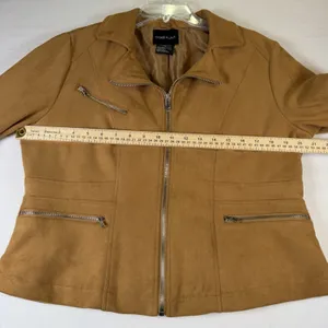 Ookie‎ & Lala Faux Suede Moto Jacket Size L thumbnail 6