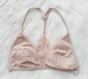 Victoria's Secret light dusty pink / ivory lace bralette thumbnail 2