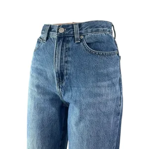 Uniqlo Women's Blue High Waisted Medium Wash Wide Straight Denim Jeans Size 22 thumbnail 3