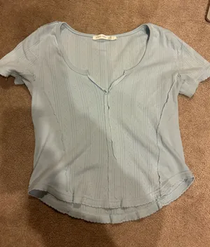 Altar'd State Light Blue Scoop Neck Short Sleeve Top thumbnail 1