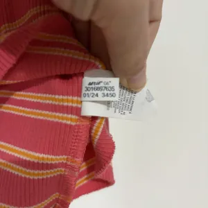 Aerie Pink Orange White Striped Ribbed Knit Tank Top Medium Stretch Slim Fit thumbnail 5