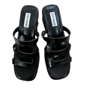 Steve Madden dark brown Leather Sandals Y2K thumbnail 4
