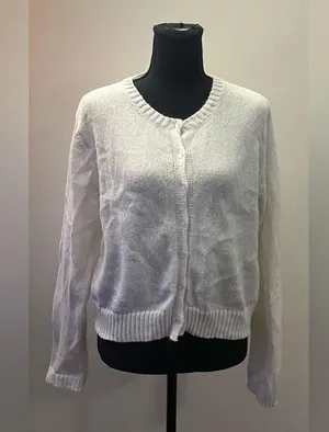 SHEIN- Cream Button-Up Cardigan Size XL thumbnail 2