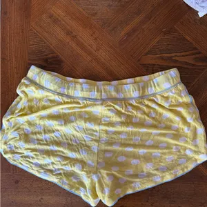 Honeydew Intimates Yellow Polka Dot Lounge Shorts with Blue Trim thumbnail 2