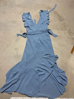 Altar’d state Blue Ruffle Wrap Maxi Dress NWT MSRP$90 Medium Florenzia thumbnail 1