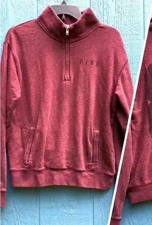 VS Pink 1/4 Zip Pullover Sweater 86 Logo Top S v6x thumbnail 1