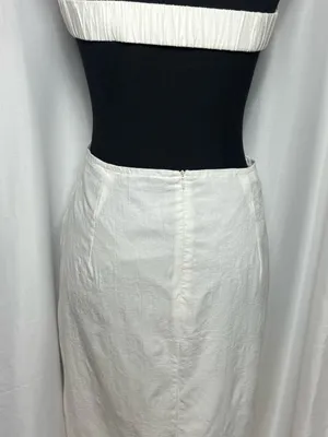 Strapless White Twist-Front party fit wedding Cutout Midi Dress vacation Large thumbnail 9