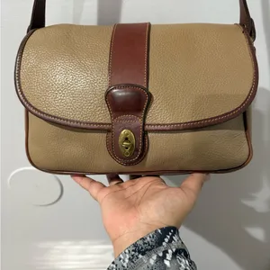 Coach Vintage Sheridan Mayfield Beige‎ Brown Saddle Leather Shoulder Bag 4225 K thumbnail 3