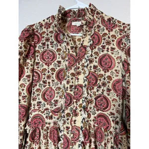 Anna Cate Paisley Floral Ruffle Tie Waist Tiered Dress Size S thumbnail 5