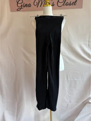 Black Free People Beach Women's XS Ribbed Knit Pants Made in USA thumbnail 2