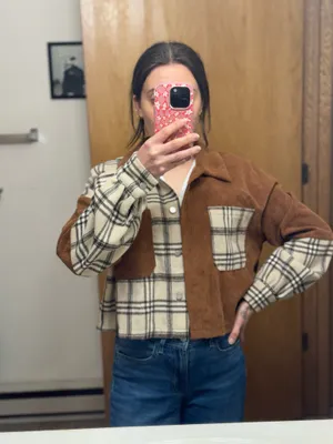 SHEIN flannel corduroy lightweight jacket thumbnail 3