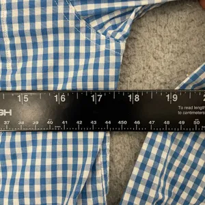 Aigle Depuis 1853 Shirt Women S Blue Gingham Plaid‎ Long Sleeve Button Down thumbnail 8