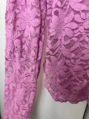 Free People Intimately Floral Lace square Neck Long Sleeve Top - Pink thumbnail 5