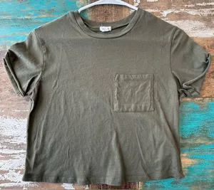 Garage Olive Green Crop Top thumbnail 1