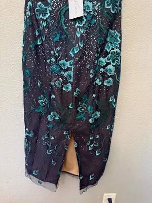 NWT Marchesa Notte Strapless Embroidered Sequin Tea Length DressSize 10 thumbnail 5