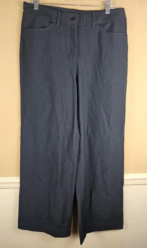 NWT Lululemon Womens True Navy City Sleek 5 Pocket Wide Leg Utilitech Pants 31 thumbnail 1