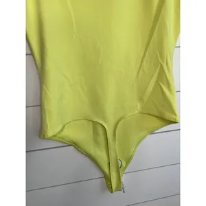 Good American Yellow V Neck Sleeveless Snap Closure GR4850 Bodysuit Large thumbnail 8