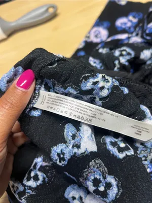 Free People‎ Black and Blue Floral Tie-Front Bodysuit thumbnail 11