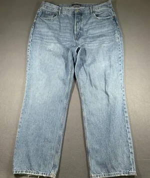 Aeropostale Curvy 90s Baggy Jeans Womens 18 Blue Light Wash High Rise Relaxed thumbnail 1