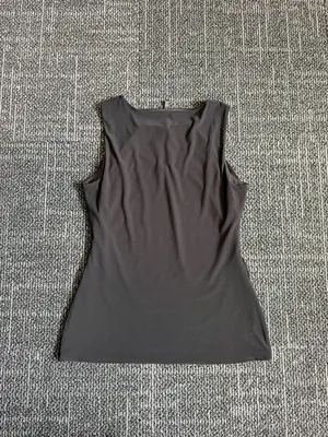 White House Black Market Sleeveless Pleated Blouse Black Medium thumbnail 6
