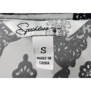 Speechless Dress Shift Bell Sleeve Party Cocktail Black White‎ Pattern S thumbnail 3