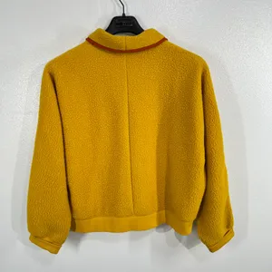 LL Bean Signature Women's XL Valley Fleece Cardigan Shawl Collar Mustard Yellow thumbnail 3