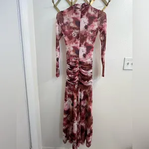 NWT Bardot Lea Tie Dye Mesh Long Sleeve Dress Extra Small thumbnail 15