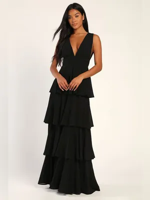 LULU’S Amazing Evening Black Tiered Maxi Dress thumbnail 6