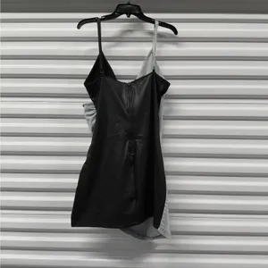 AKIRA Womens Mini Dress Size 1X Denim Faux Leather Party Going Out Y2K Revival thumbnail 5