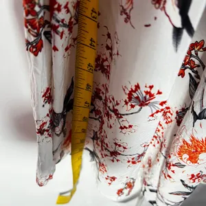Anthropologie Kindred Floral Smocked Maxi Dress Medium White Tiered Boho thumbnail 5