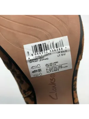 Clarks Linvale Judith Ankle Boots Suede Leopard Print Pointed Toe Heel Brown 6 thumbnail 5