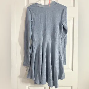 FREE PEOPLE WOMEN'S ALL YOURS LONG SLEEVE MINI DRESS - Light Blue - XS - NWT thumbnail 3