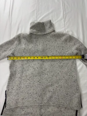 C by Bloomingdale's Women's Cashmere Turtleneck Sweater Gray Speckled Size S thumbnail 3