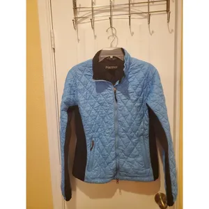Marmot Jacket Womens L Teal/Black Quilted Full Zip Puffer Lightweight Outdoors thumbnail 2