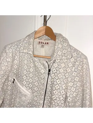 Dolan $158 Woman’s M Left Coast Collection “Rossi” Eyelet Lace Moto zip jacket thumbnail 2