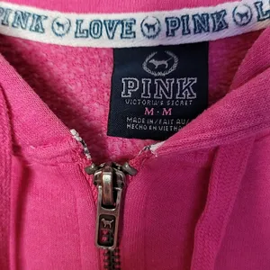 PINK - Victoria's Secret hooded hoodie zip up sweatshirt sz Medium thumbnail 5