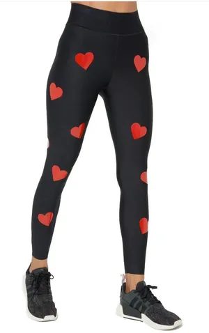 🌟 Ultracor 🌟 Heart Knockout Ultra High Waisted Active Leggings Black / Red M thumbnail 1