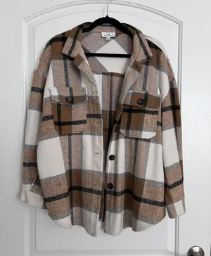 Boutique Plaid Button-Up Jacket thumbnail 1