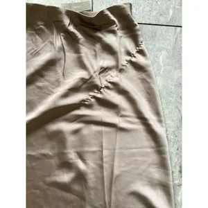 J. Crew Flawed Warm Boulder Beige Gwyneth Slip Skirt Knee Length Satin L thumbnail 3