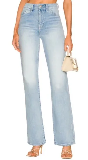 7 For All Mankind Jeans High Rise Easy Boot in Floral Blue‎ Wash Womens Size 26 thumbnail 1