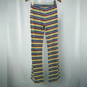 NWT Zara Rib Texture‎ Striped Pull On Flare Pants in Multi Size Medium thumbnail 6