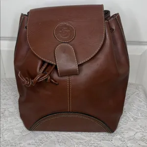 Leon Yamamoto brown leather backpack thumbnail 1