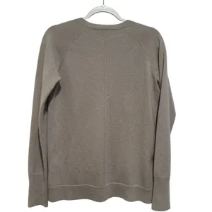 Comptoir Des Cotonniers Neutral Cashmere Vneck Popover Taupe Sweater M thumbnail 3